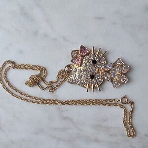 Hello Kitty Rhinestone Pendant Necklace